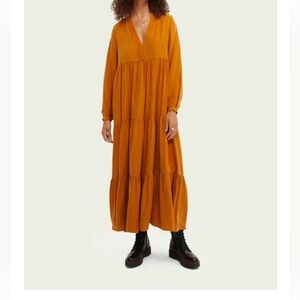 SCOTCH & SODA Tiered Maxi Dress in Orange size XS